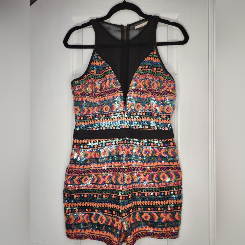 Mustard Seed Multicolor Sequin Mini Dress